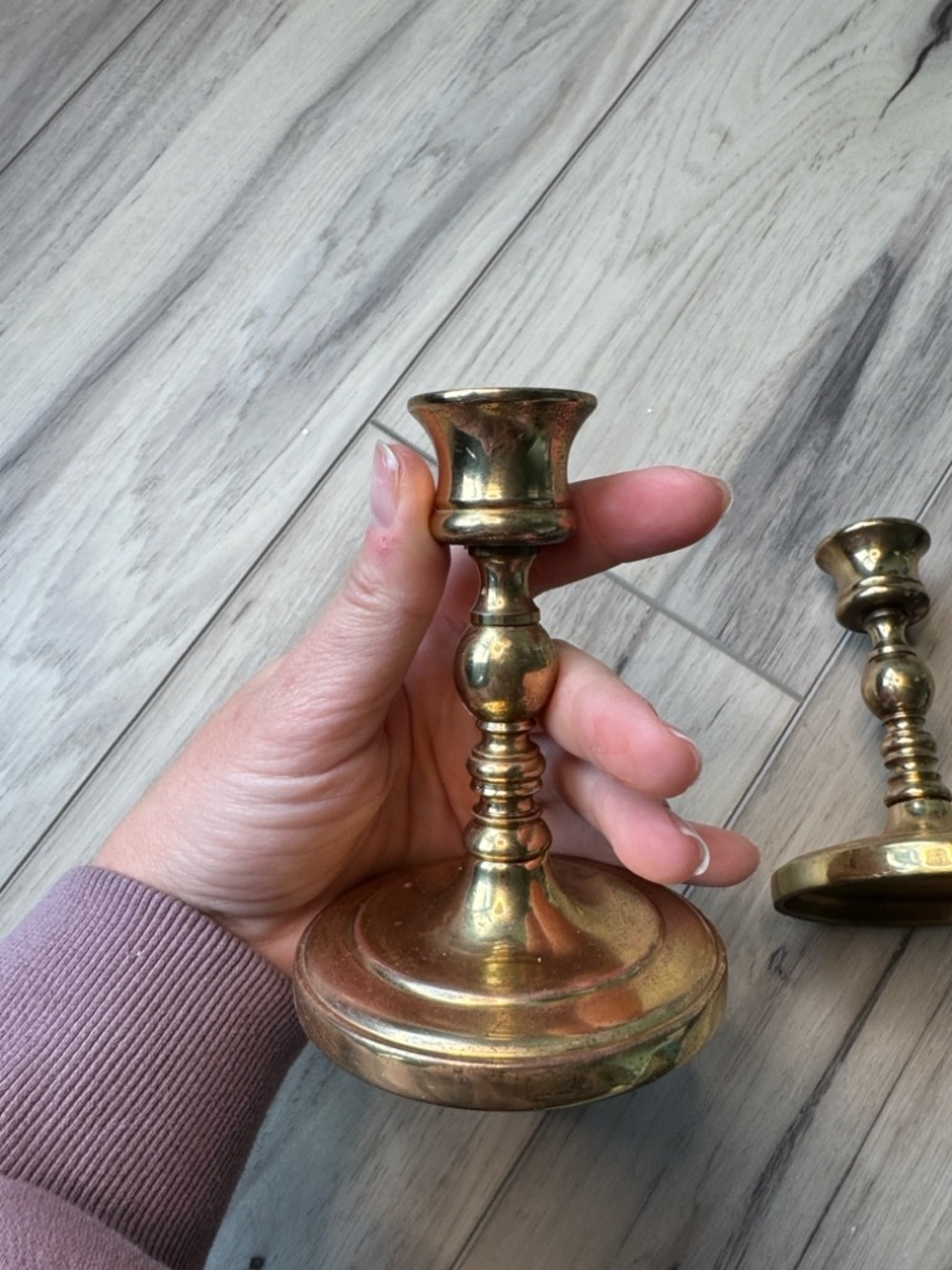 Solid brass vintage candle holders - Picture 2 of 6